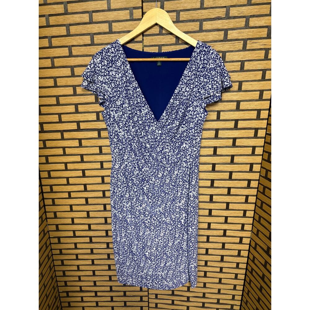 Lauren Ralph Lauren Blue And White Floral Dress Size‎ 10